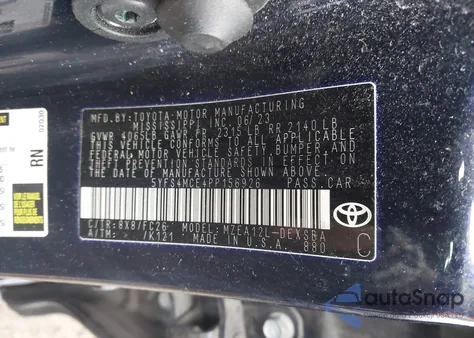 2023 Toyota Corolla Se z USA, uszkodzony, nr VIN 5YFS4MCE4PP156926